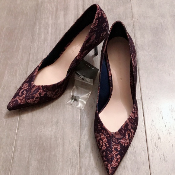 ZARA Lace Court Shoes:Blue, US 7.5, 8/EUR 38, 39 - Picture 3 of 6